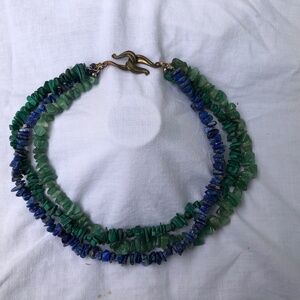 Vintage Malachite and Lapis Necklace
